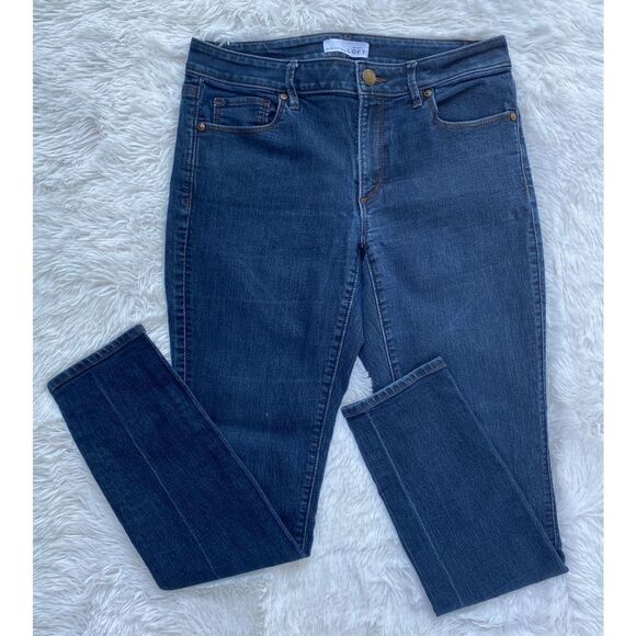 Ann Taylor Loft SZ 6/28 Woman’s Dark Wash Curvy Skinny Denim Jeans - Picture 13 of 13